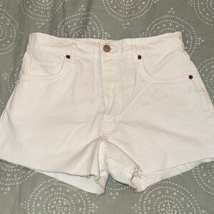 Reformation White Jean Shorts